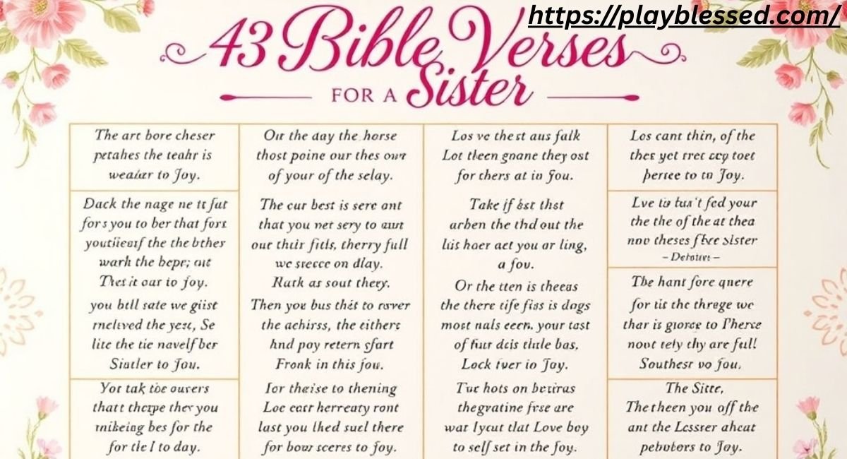 43 Bible Verses For A Sister