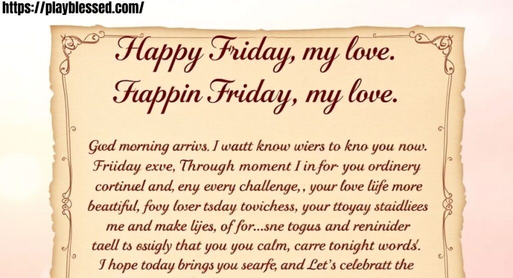 132+ Best Happy Friday My Love Heartfelt Messages